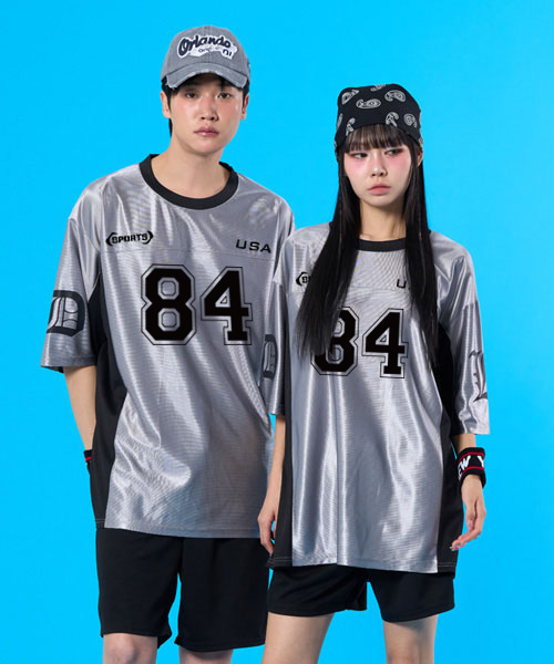 브라이트 배색 져지 실버 반티 N (상의기준) 원하는 인쇄 문구와 번호로 변경 가능해요 !