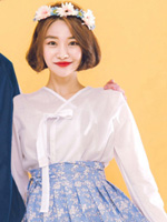 봄바람 한복 반티 블루 (세트구성 : 저고리+봄바람 블루 치마)