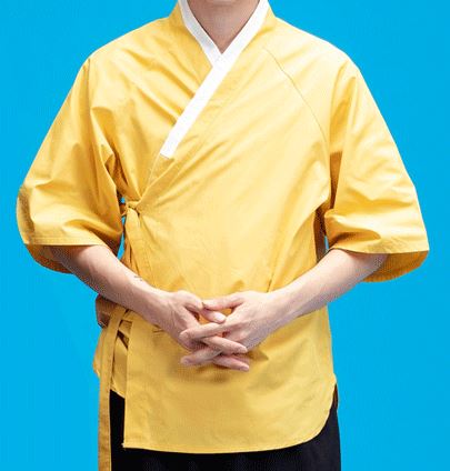 남자 한복 저고리 노랑
