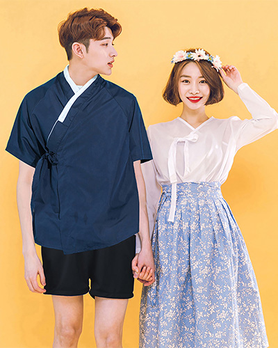 [당일택배출발] 봄바람한복 블루 반티 T  (여자 한복 기준 가격)