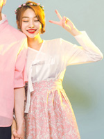 봄바람 한복 반티 핑크 (세트구성 : 저고리+봄바람 핑크 치마)