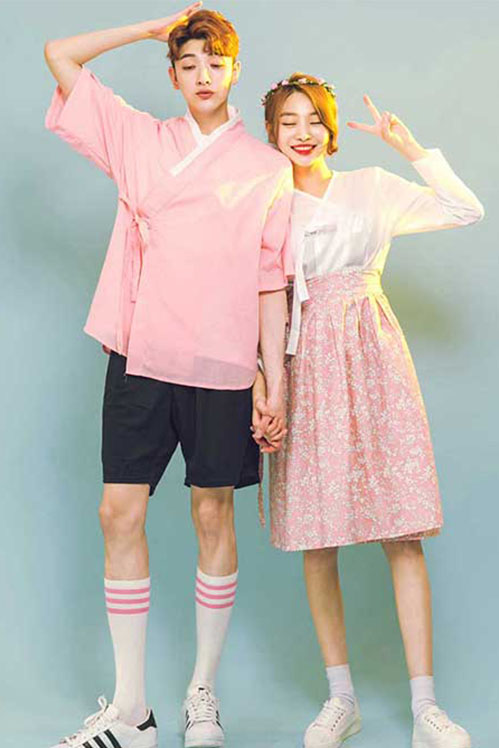 [당일택배출발] 봄바람한복 핑크 반티 T (여자 한복 기준 가격)