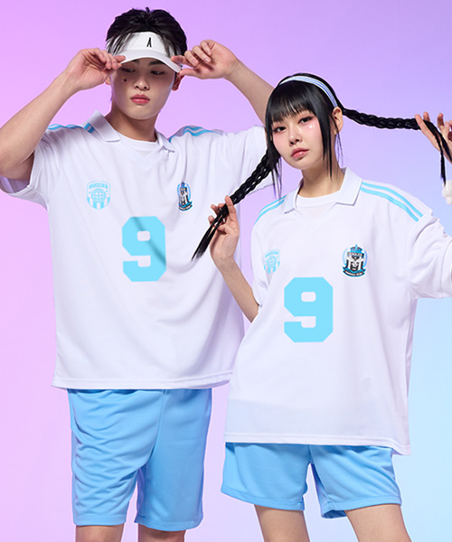 카라 풋볼져지 화이트 반티 N (상의기준) 원하는 인쇄 문구와 번호로 변경 가능해요 !