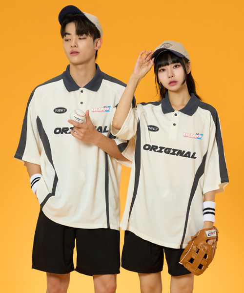 카라 배색 커브 져지 반티 N (상의기준) 원하는 인쇄 문구와 번호로 변경 가능해요 !
