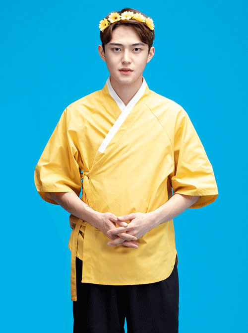 남자 한복 노랑