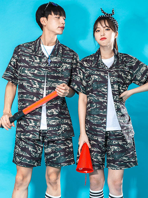타이거 카모 군복 반티 N