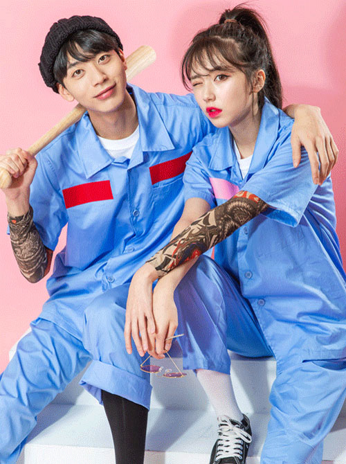 [당일택배출발] 죄수복 반티(상/하의 세트) N 블루