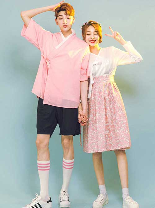 [당일택배출발] 봄바람한복 핑크 반티 T (여자 한복 기준 가격)