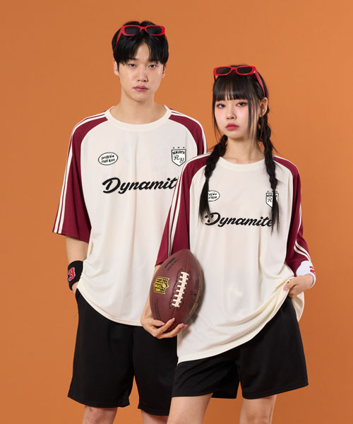 루즈핏 소매2선져지 와인 반티 N (상의기준) 원하는 인쇄 문구와 번호로 변경 가능해요 !